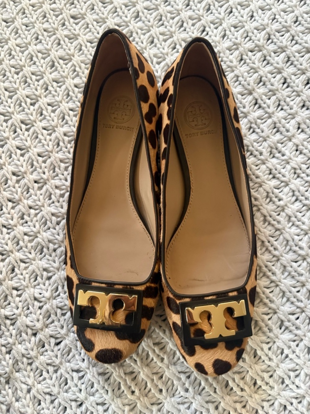 Tory Burch Gigi  Pump Calf Hair Natural Leopard Size 7M